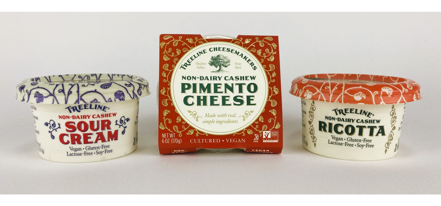 photo of Treeline Vegan Sour Cream, Vegan Pimento Cheese, and Vegan Ricotta