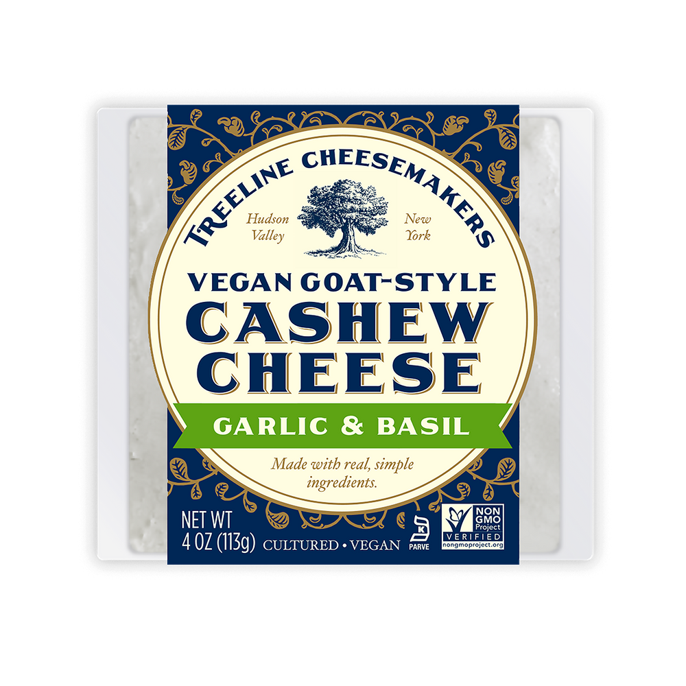 Garlic & Basil Vegan Goat-Style Cashew Cheese