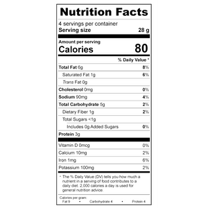 
                  
                    Treeline Cheese Vegan Blueberry Goat-Style Cheese Nutritional Label 
                  
                