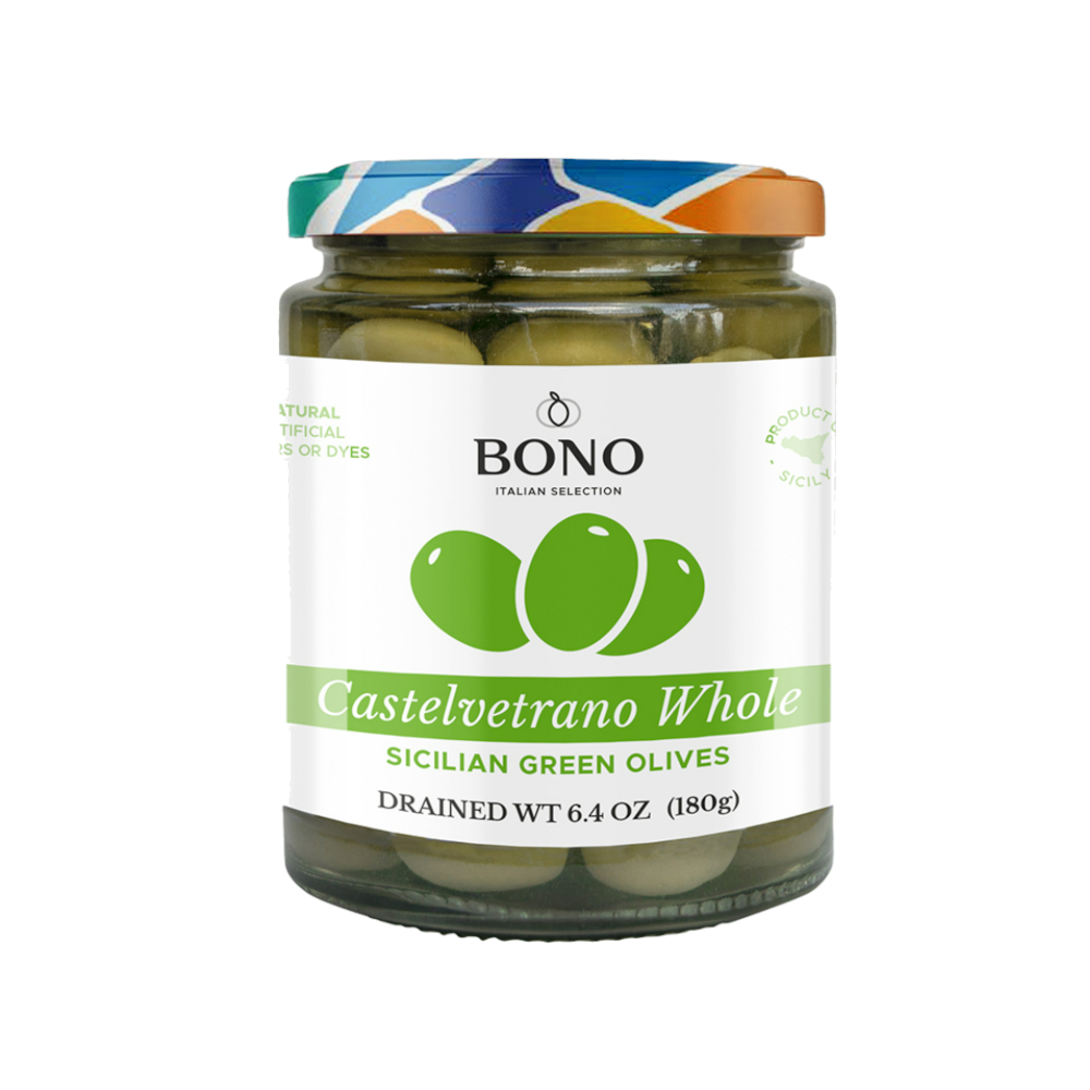 Jar of Bono Castelvetrano Whole Olives 