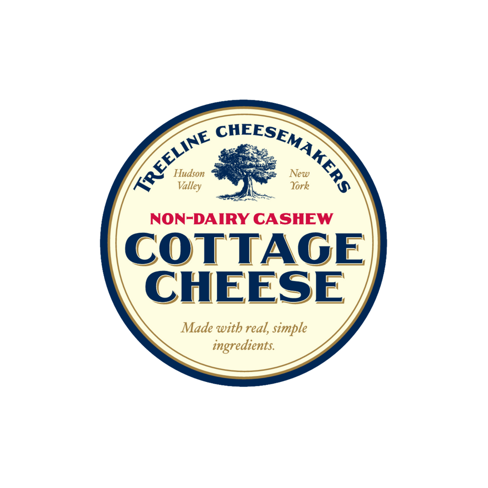 blue and cream circle label - Treeline Non-Dairy Cashew Cottage Cheese