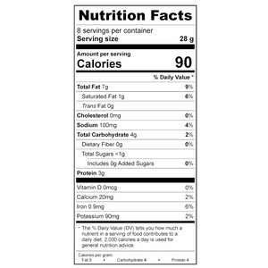 
                  
                    Treeline Cheese Vegan Chive and Onion Cream Cheese Nutritional Label 
                  
                