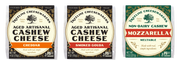 3 new packages of Treeline Aged Artisanal Cheddar, Smoked Gouda, and Non-Dairy Cashew Mozzarella