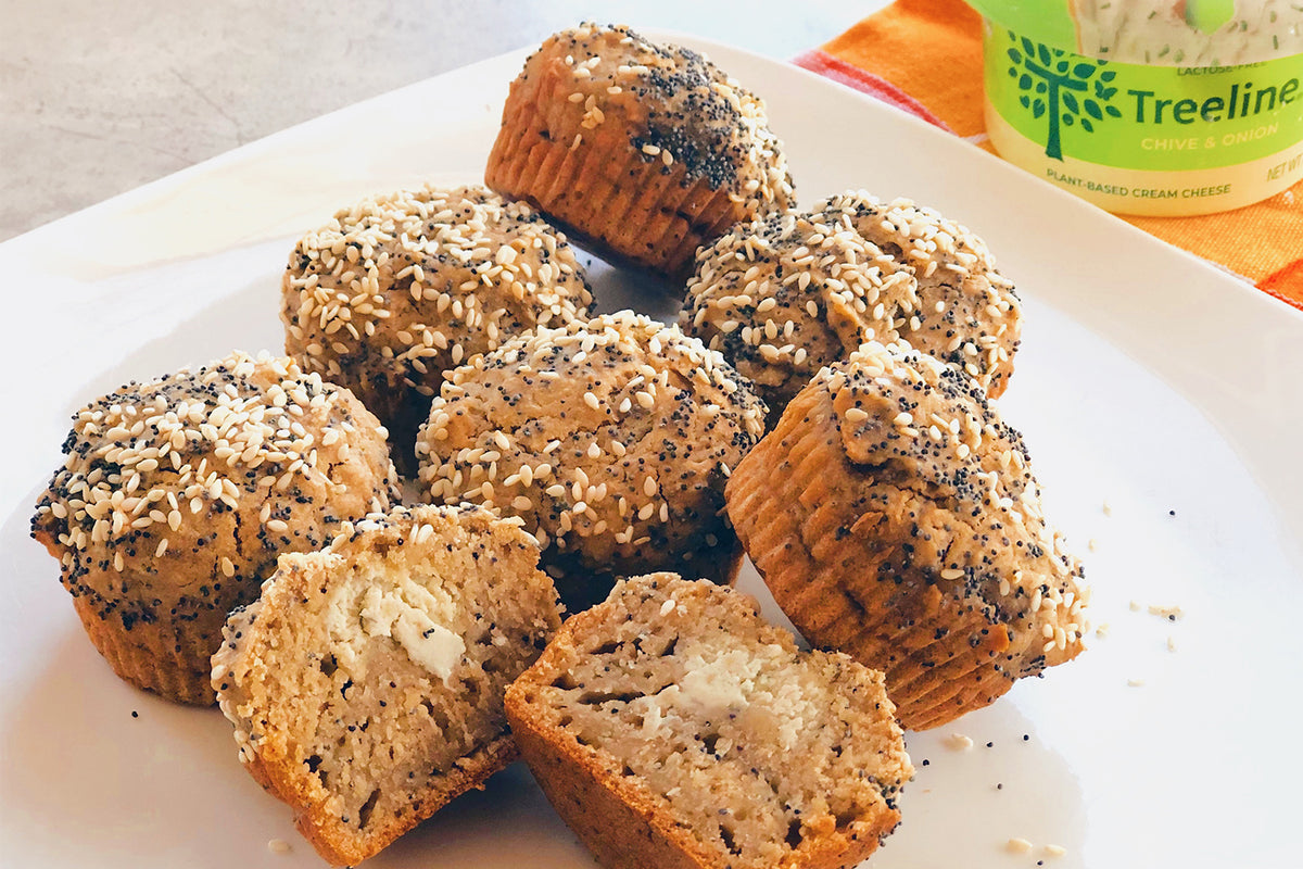 Poppy Seed Bagel Muffins Treeline Cheese