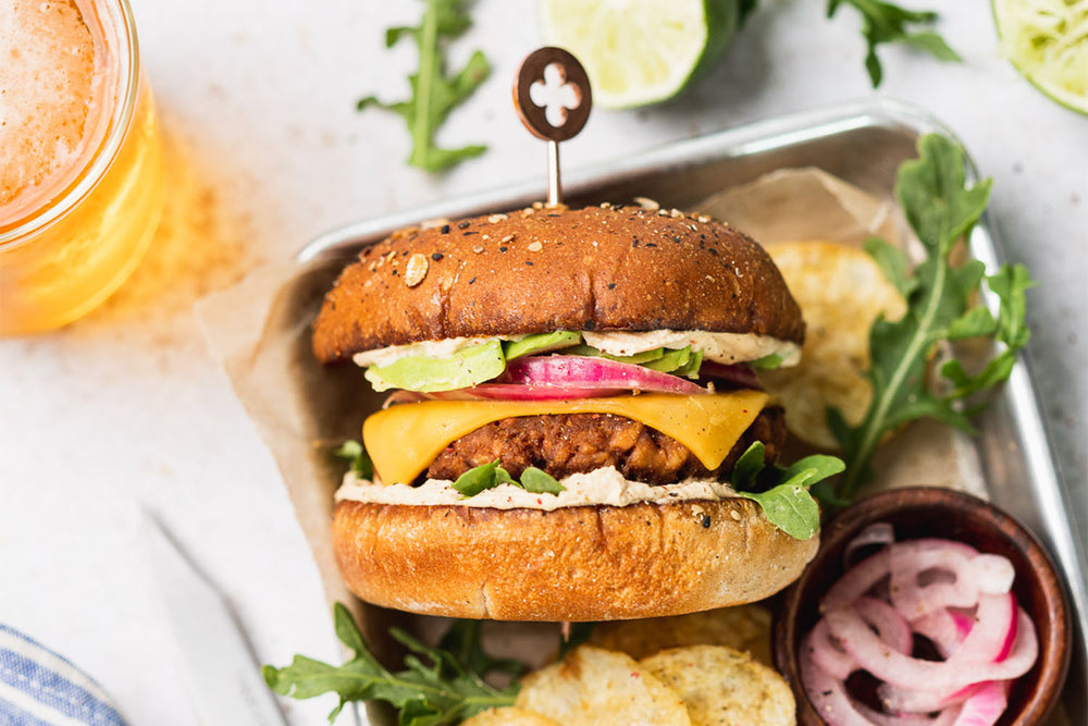 Plant-Based Burgers with Chipotle Aioli