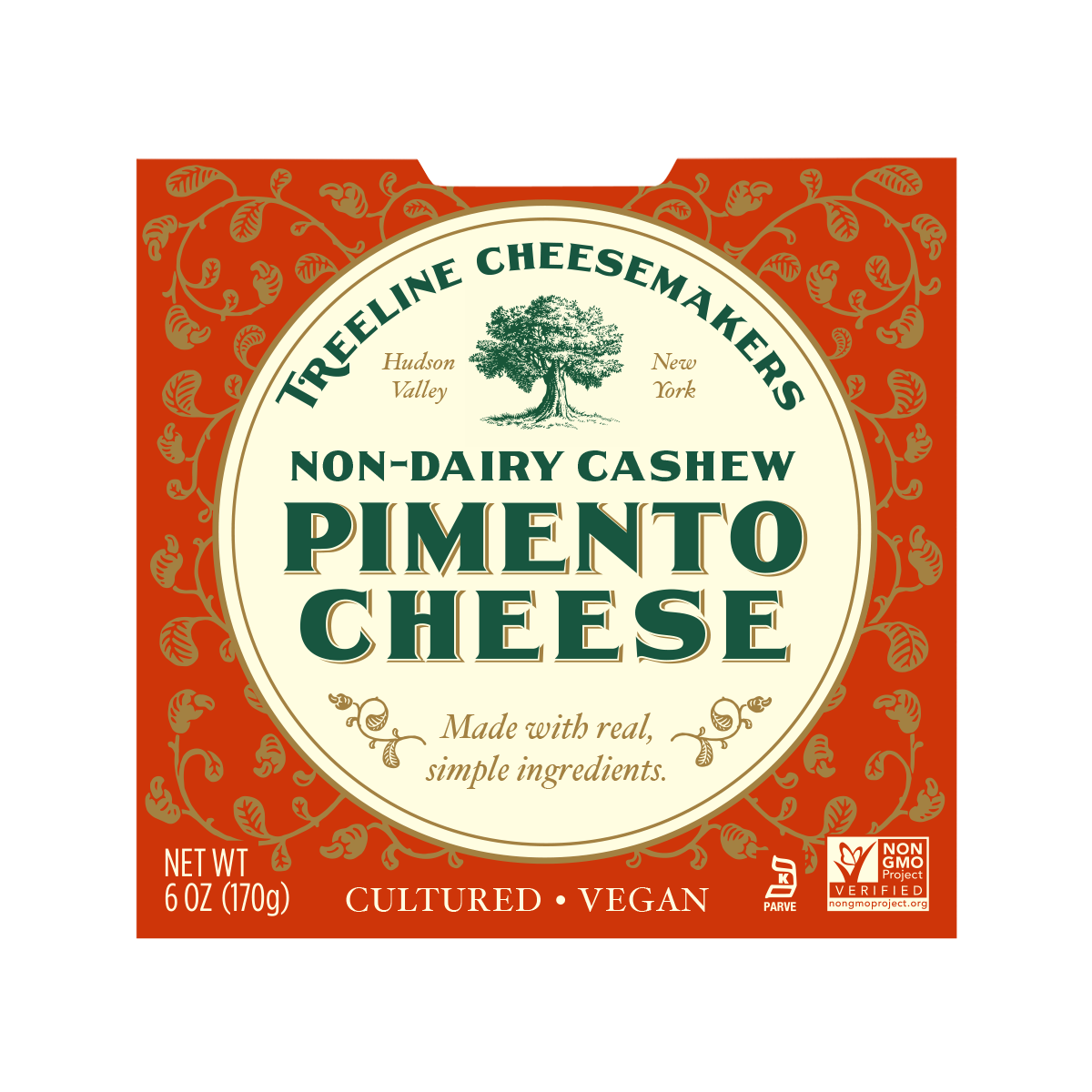 NonDairy Cashew Pimento Cheese Treeline Cheese
