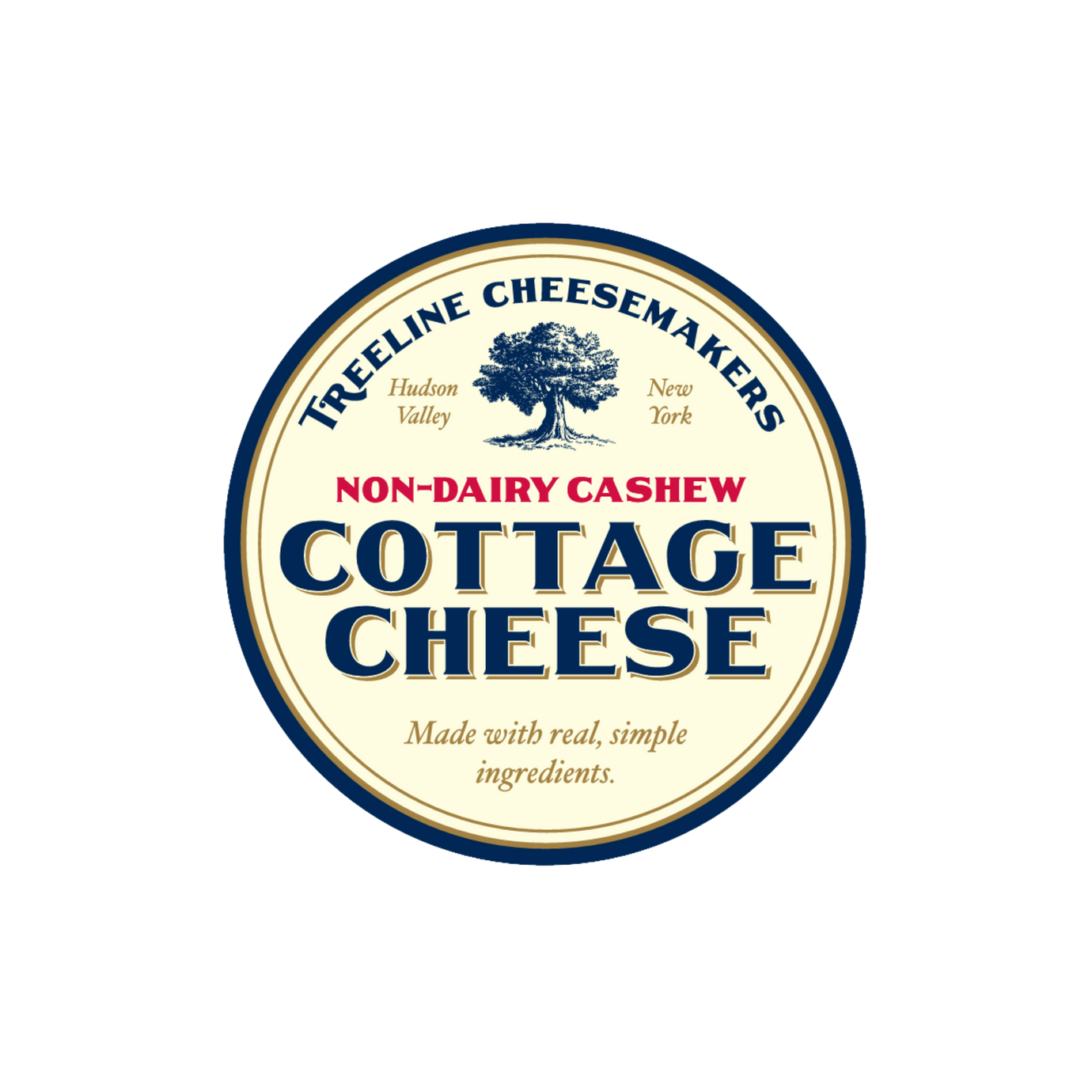 blue and cream circle label - Treeline Non-Dairy Cashew Cottage Cheese