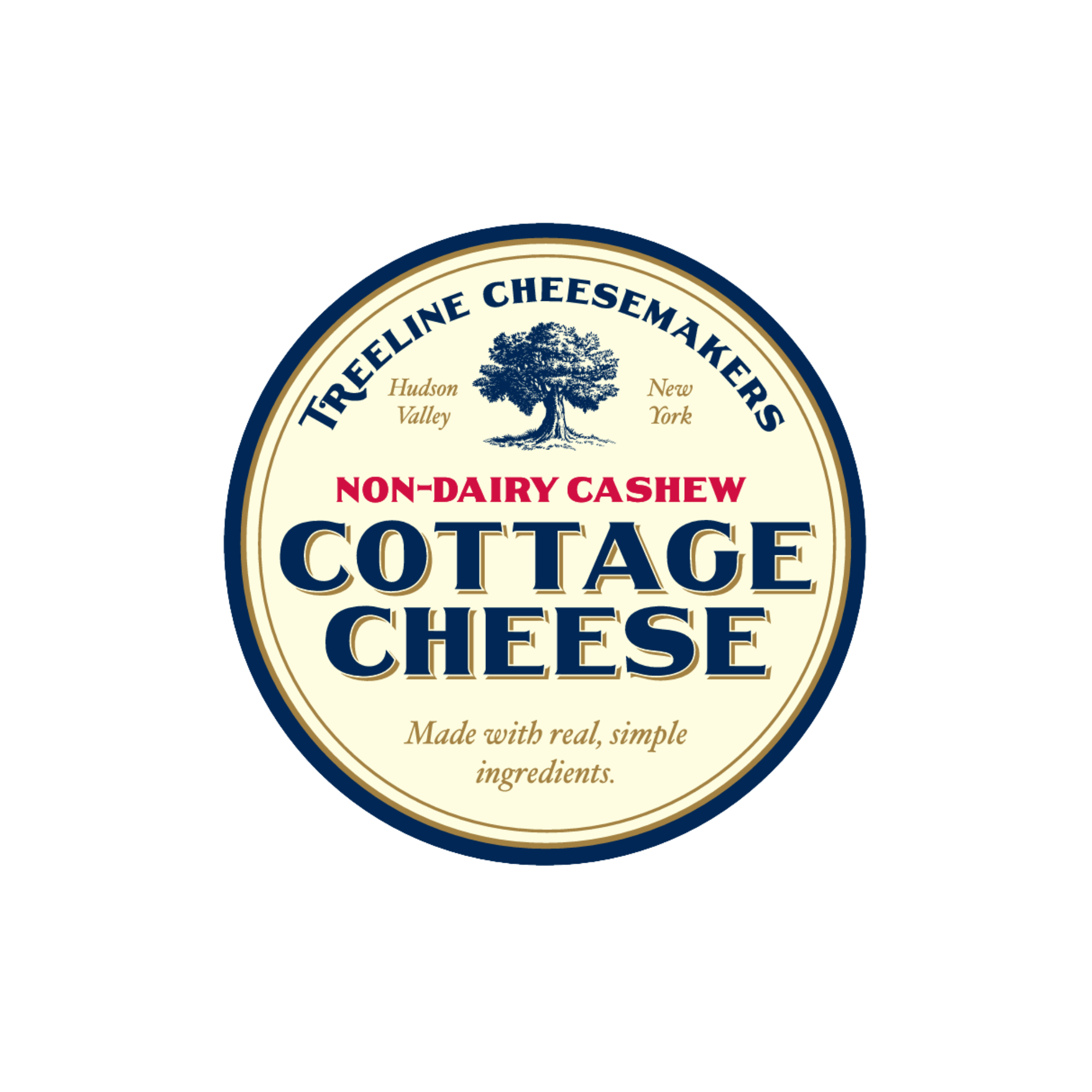blue and cream circle label - Treeline Non-Dairy Cashew Cottage Cheese