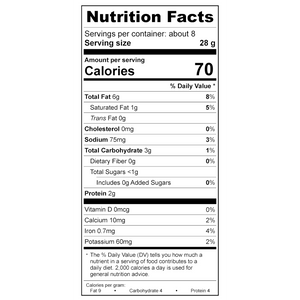 
                  
                    Treeline Cheese Vegan Sour cream Nutritional Label 
                  
                